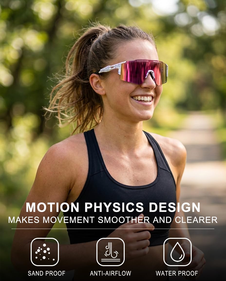 OULAIQI Gafas de sol de ciclismo para hombres y mujeres, gafas de béisbol | Marco resistente a los impactos y lentes HD para béisbol, sóftbol, voleibol de playa, senderismo, pesca y golf