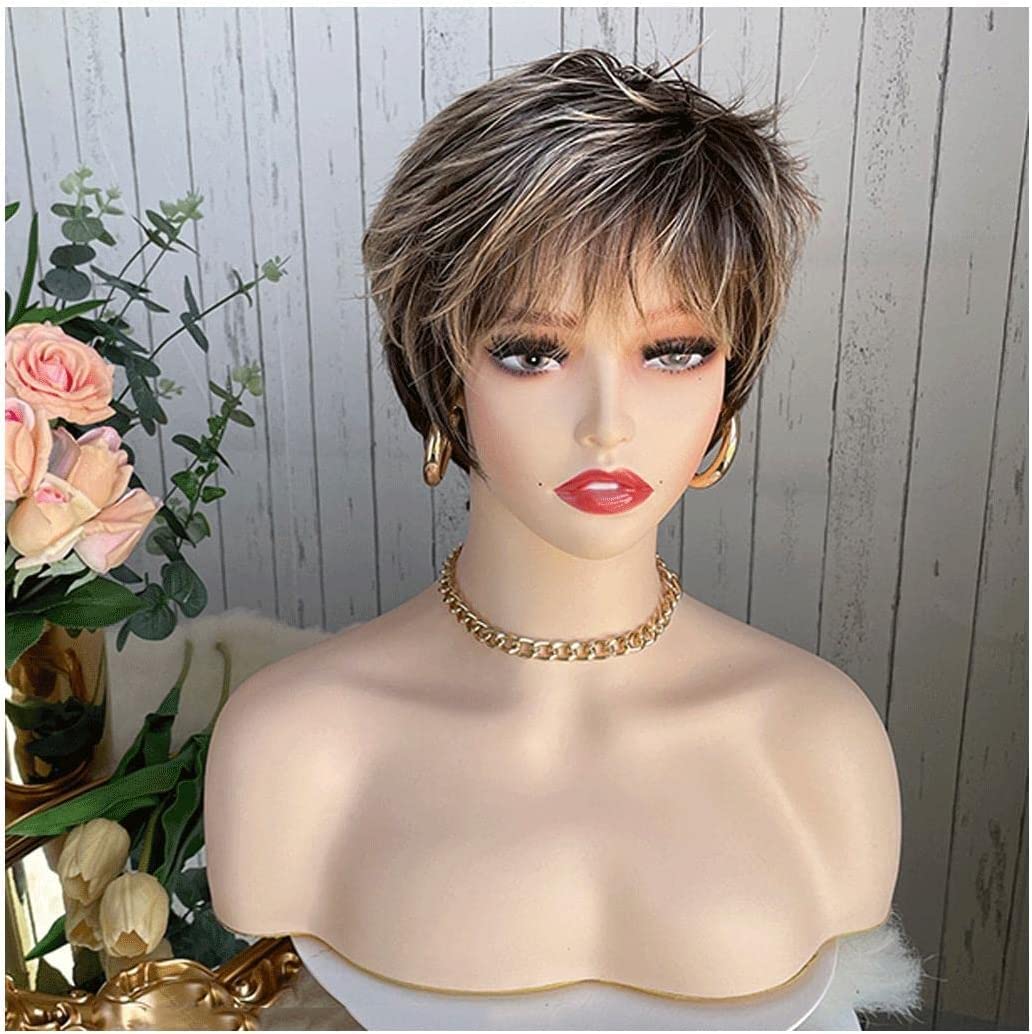 parrucca realistica Parrucca Corta Naturale Parrucca Corta Bionda Parrucca Corta Corta Parrucca 8 "/ 20 Cm Adatto Per Parrucche Da Indossare Tutti I Giorni Per Le Donne Caucasiche eleganza naturale