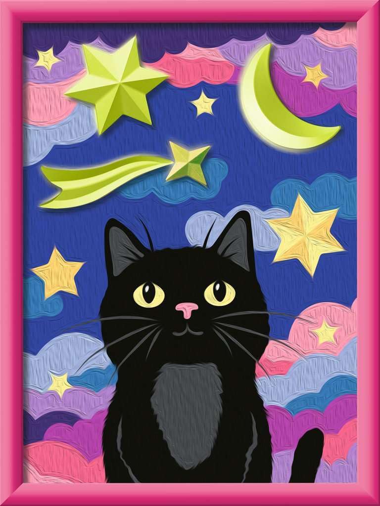 CreArt Paint by Numbers with Plaster Elements - Star Cat