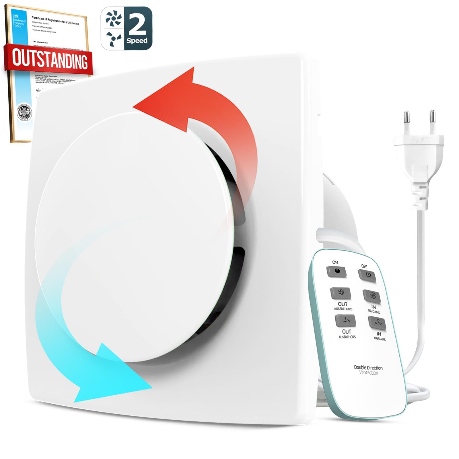 WIYETY 150mm Badventilator Afzuigventilator: 6 inch muurmontage ventilatieventilator met schakelaar terugslagklep, stille werking, badkamer afvoerventilator voor keuken bad loftvenster en kelder WIYETY 150mm Badventilator Afzuigventilator: 6 inch muurmontage ventilatieventilator met schakelaar terugslagklep, stille werking, badkamer afvoerventilator voor keuken bad loftvenster en kelder