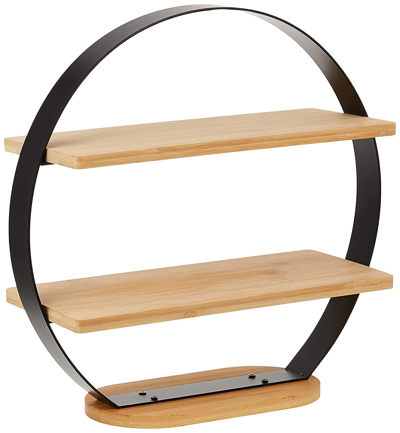 Cuisine Art 2 Tier Serving Slate With Wooden Stand Round Cupcake Stand, Slate Tiered Serving Trays For Parties, Weddings,Home Decorating, Indoor Or Outdoor Use Cbb92772, Multicolour