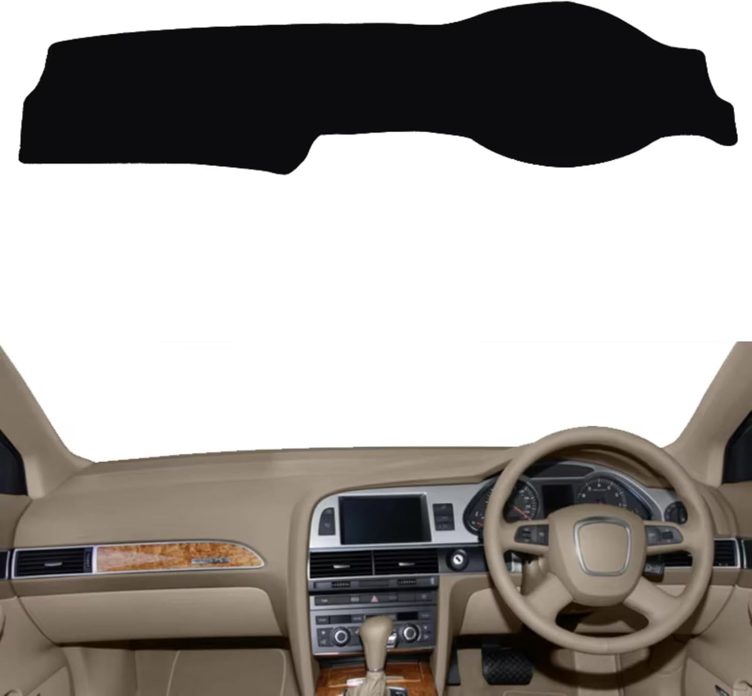 XieBin Car Dashboard Dash Cover for Audi A6 C6 III 2007, Anti Slip Anti Scratch Pads Protection Anti Glare