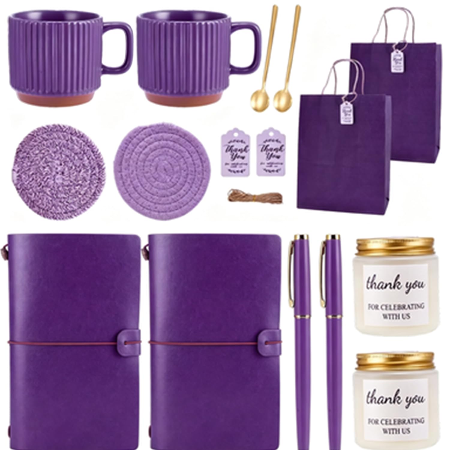 Premios de juegos de baby shower con tazas con cucharas y velas aromáticas relajantes