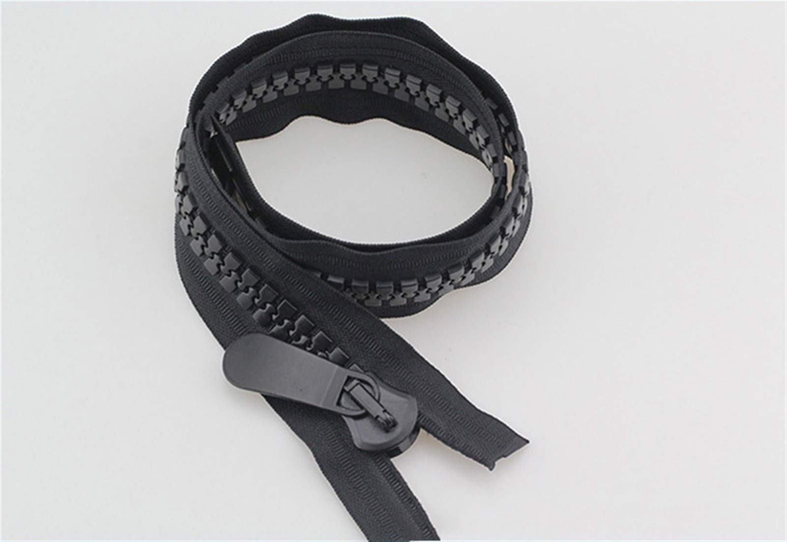 Cremallera,cremalleras 1pc 70-150cm 20# Cremallera de Resina, para Chaqueta Tienda de Bricolaje Cremalleras de Dientes Gruesos, Cremallera de Bloqueo Automático de Extremo Abierto Grande Negra, Acceso