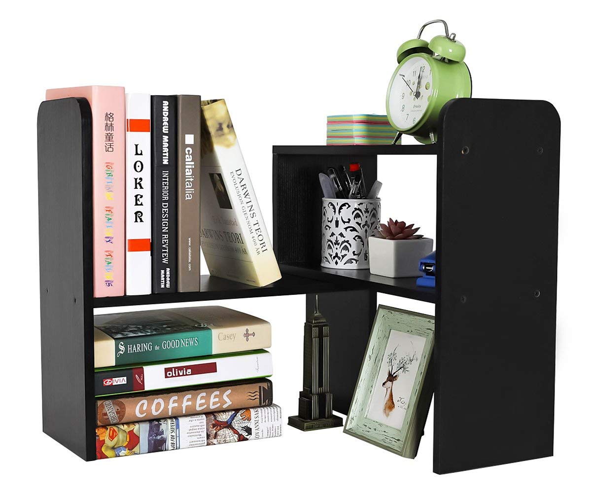 Buy EasyPAG Wood Desk Shelves Adjustable Desktop Bookshelf Freestanding