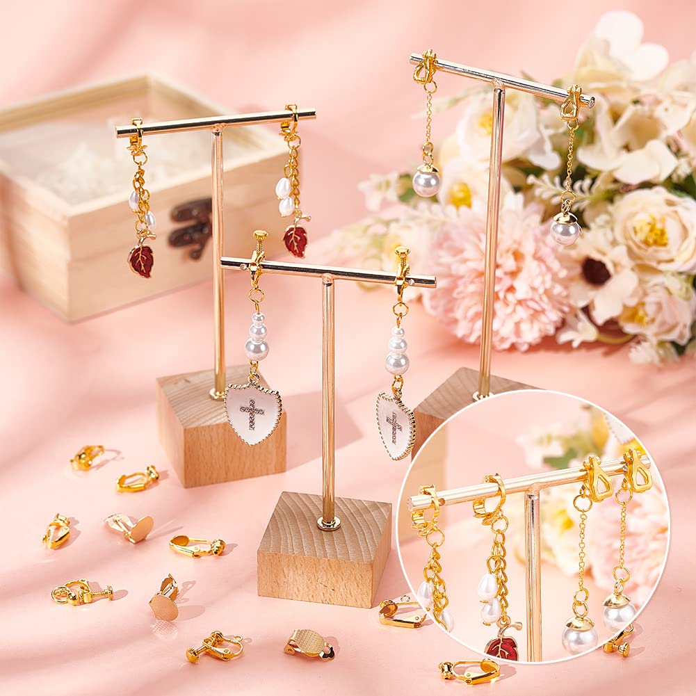 20 Paires De Clips Convertisseurs Boucles D'Oreilles - PH PandaHall En Laon 4 Couleurs (Or, Argent, Or Rose, Platine)