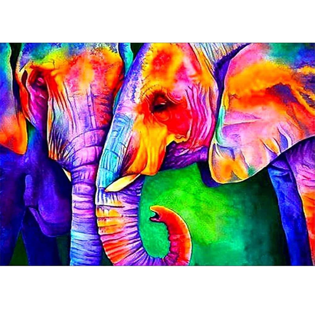 Kit Diamant Painting Éléphant Grand Format : Cadeau Idéal Art Mosaïque pour Adulte