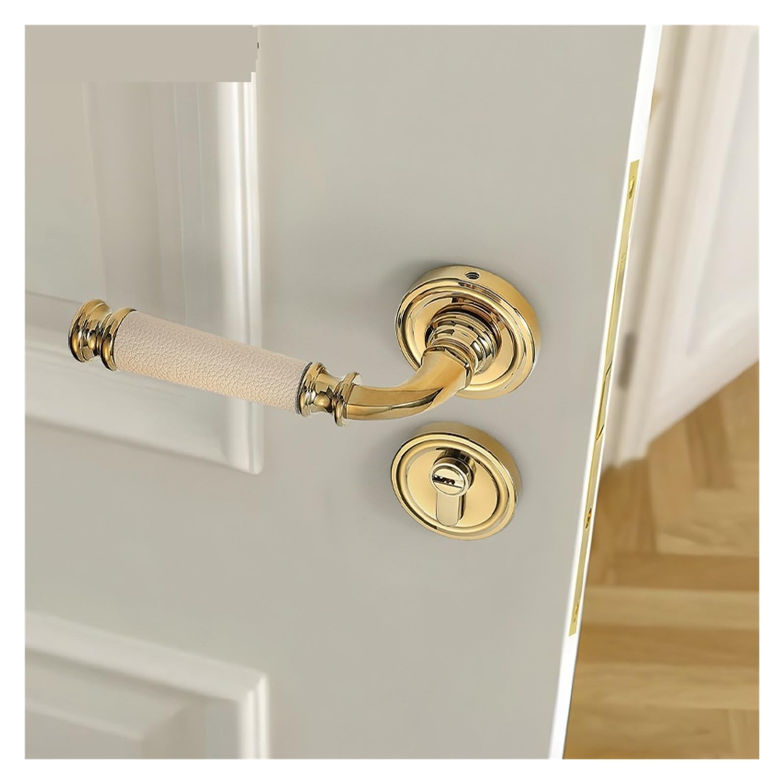 Porte en cuivre pur et serrure de porte intérieure en laiton français
