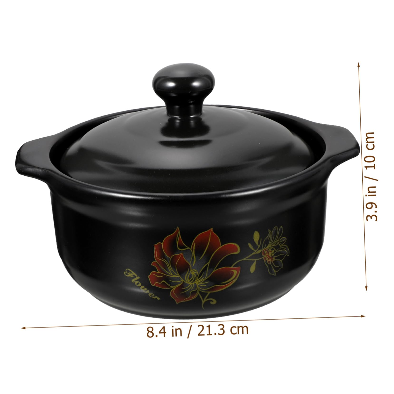 Amosfun Braised Chicken Casserole Pot Ceramic Soup Pot for Stewing High-temperature Resistant Cooking for Chicken Soup and Rice Dishes for Person Meals