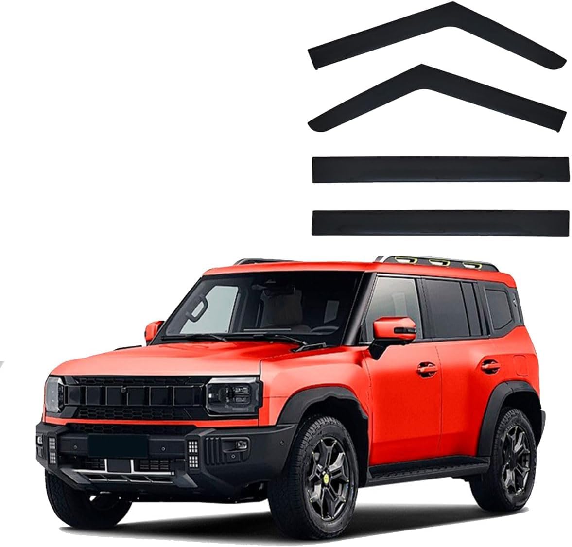 PLAKDFUU Wind Deflectors Rain Guards for Jetour Shanhai T2 MK1 2023+ 4Pcs, Side Window Visors Block UV & Rain, Fresh Air Flow