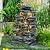 Dephet 7-Tiers Cascading Rock Water Fountain Outdoor - Waterfalls Fountains with LED Lights, Outdoor/Indoor Floor Standing Resin Water Feature Fountain for Patio Garden Backyard Porch Home Decor