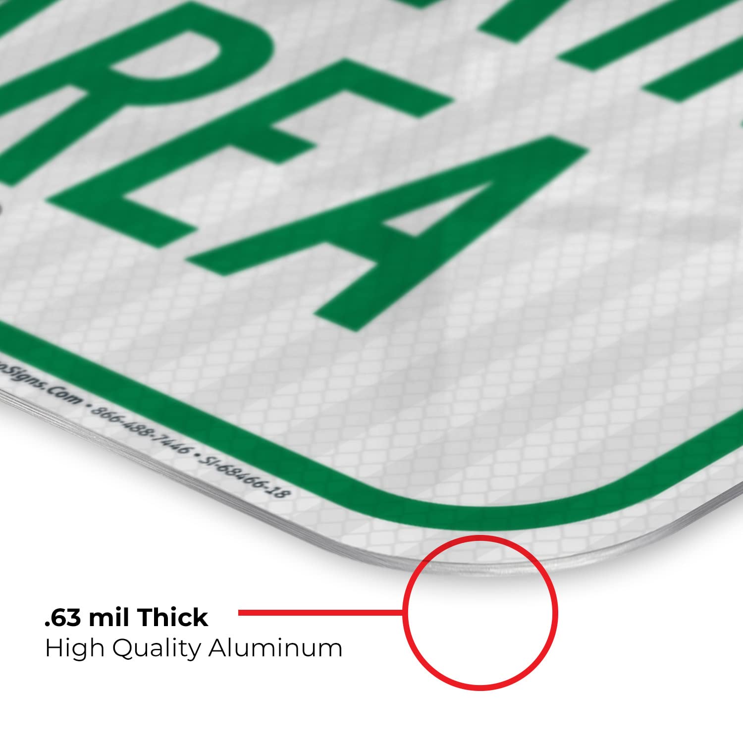 Parking Area with Ahead Arrow Sign, 12x18 Inches, 3M EGP Reflective .063 Aluminum, Fade Resistant, Made in USA