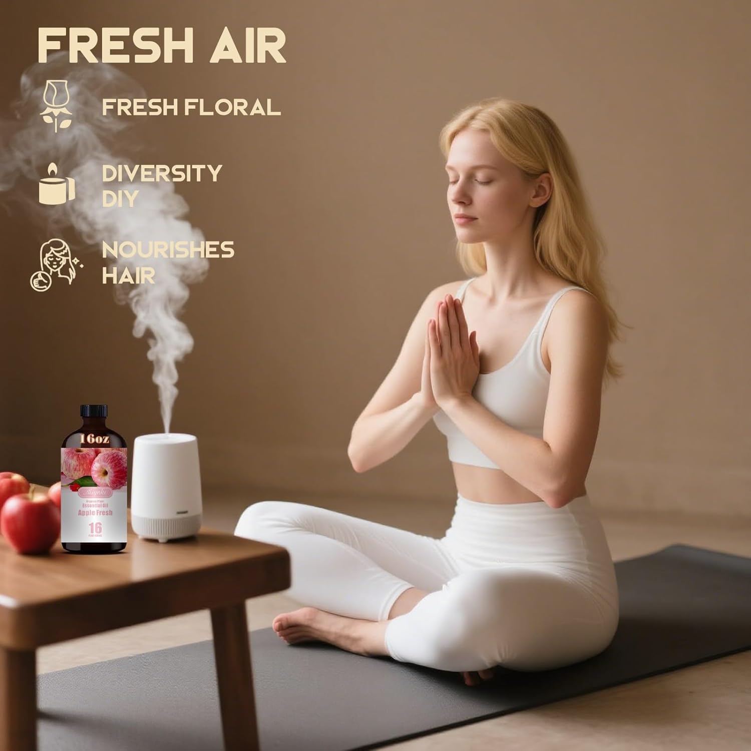 Apple Essential Oil – MLYNKL Apple Oils 16.33 fl oz for Diffusers, Humidifiers, Massage, DIY Candles, Soap, Cleaning, Home, Yoga, Office, Gifts - 490 ml