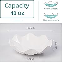 Vista 5 de Frutero decorativo ondulado de 10 pulgadas para encimera de cocina, ensaladeras y platos, cuencos grandes para pasta, dulces, juego de 2 cuencos