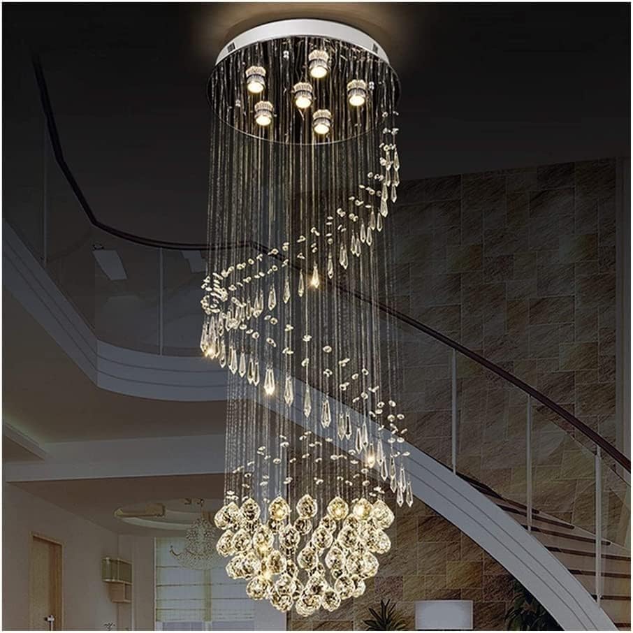 Lustre en cristal grand format pour illuminer le foyer et le salon d'une maison moderne