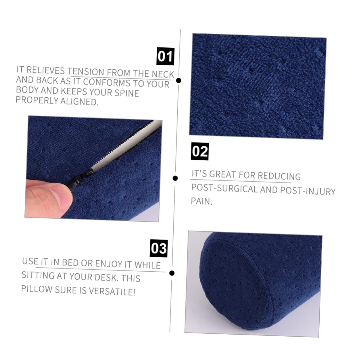 VALICLUD Cuscino in Memory Foam Design Rullo Cuscino di Supporto per Collo per Uso Adatto Diverse Posizioni e Supporto Ergonomico