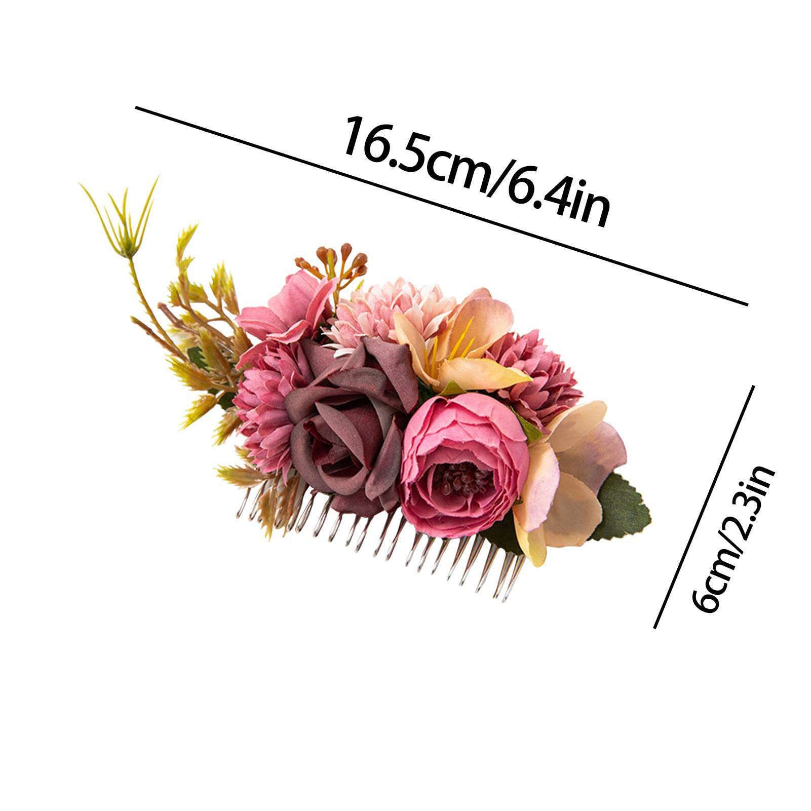 flores,Flores para el cabello la boda - Peineta para el pelo con diseño flores, sencilla montar, peineta Floral para novias, damas, boda, Festival, tocado Teksome