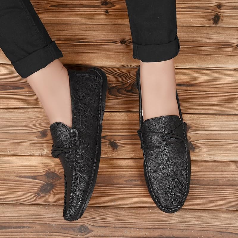 Mens Loafers Round Toe Vegan Leather Loafer Shoes Anti-Slip Flexible Comfortable Outdoor Party Slip On3