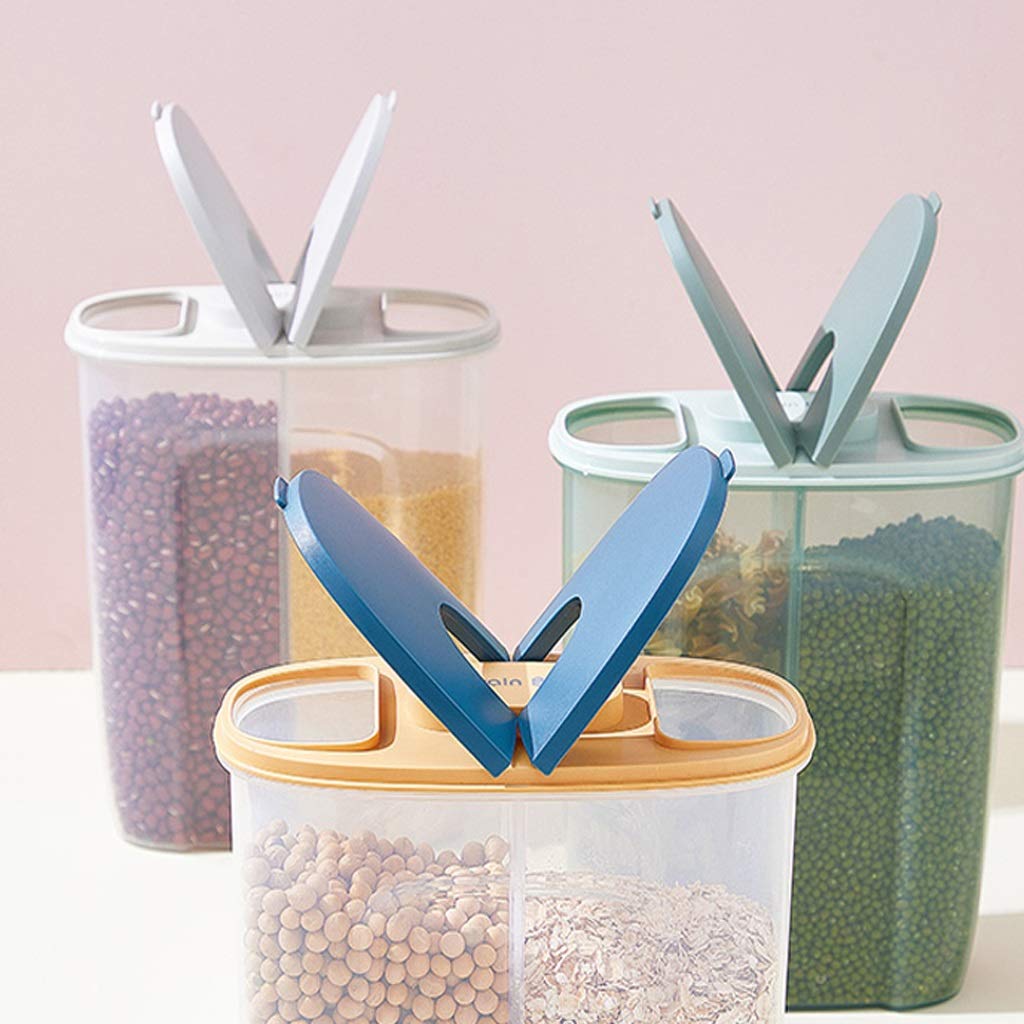 Gewürzdosen, Vorratsdosen for die Küche, Frischhaltedose aus Kunststoff, transparent, mit verbesserten Deckeln, luftdicht, for die Küche, Kanister for gemischte Körner, versiegelte Dose, nützlicher Be