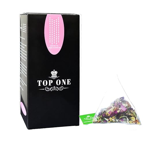 Topone Jasmine & Ginger - Té de hierbas saborizado para uso diario, inmune y estrés, descafeinado y sin azúcar, 35 bolsas de té