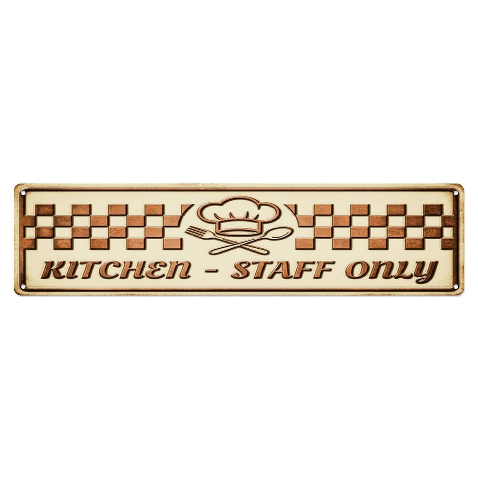 Chef Hat Kitchen Staff Kitchen Metal Tin Skinny Sign Plaque Wall Decor for Cafe, Club Bar, Office, Home Garden Metal Poster 4x16Inch
