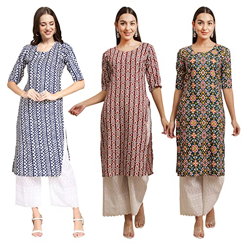 Image of Pinkmint Women's Crepe Floral Regular Kurta