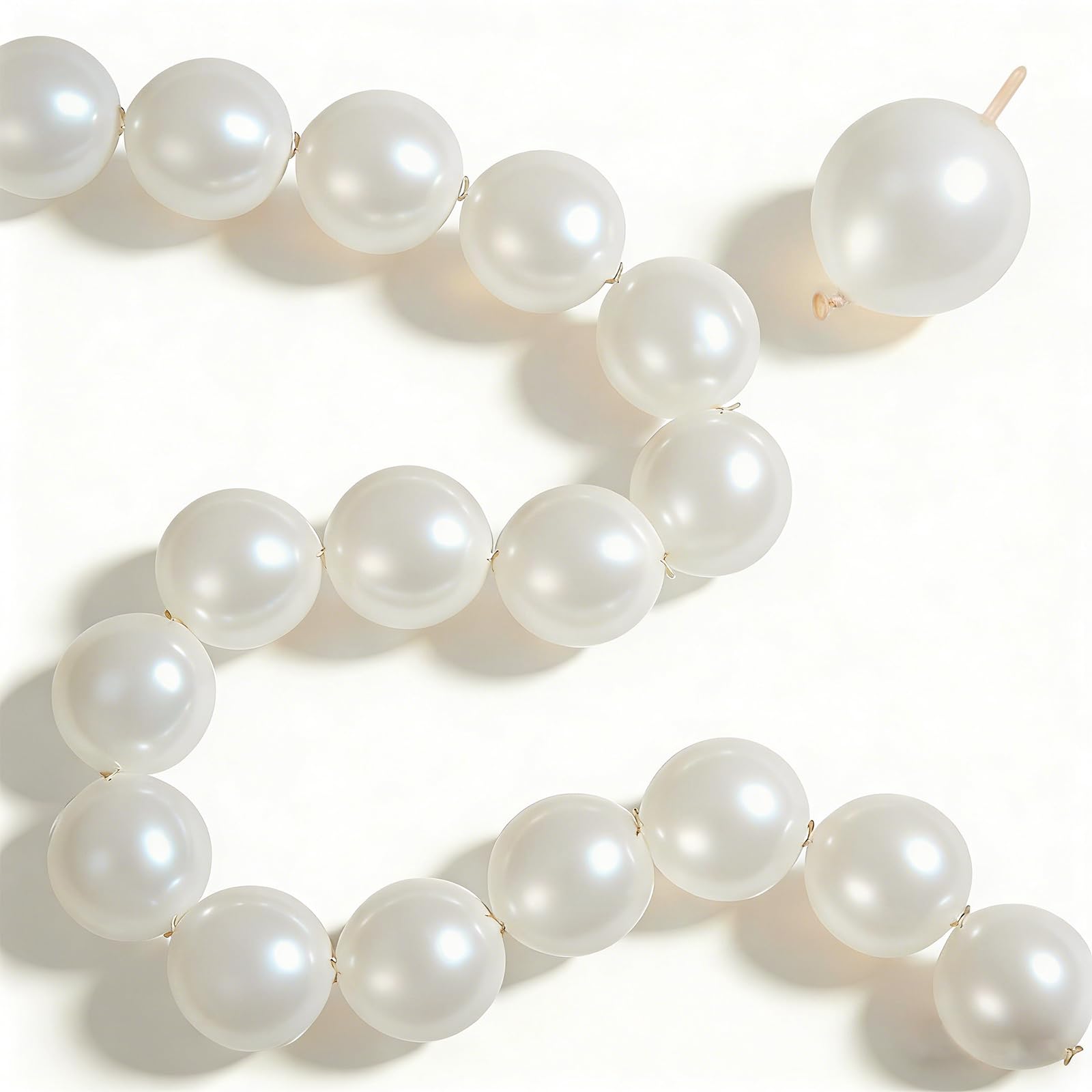 pearl white linking balloons, 100pcs 6 inch pearl color quick link balloons for making balloon wall heart arch, tails balloon for wedding birthday engagement baby shower graduation party decorations