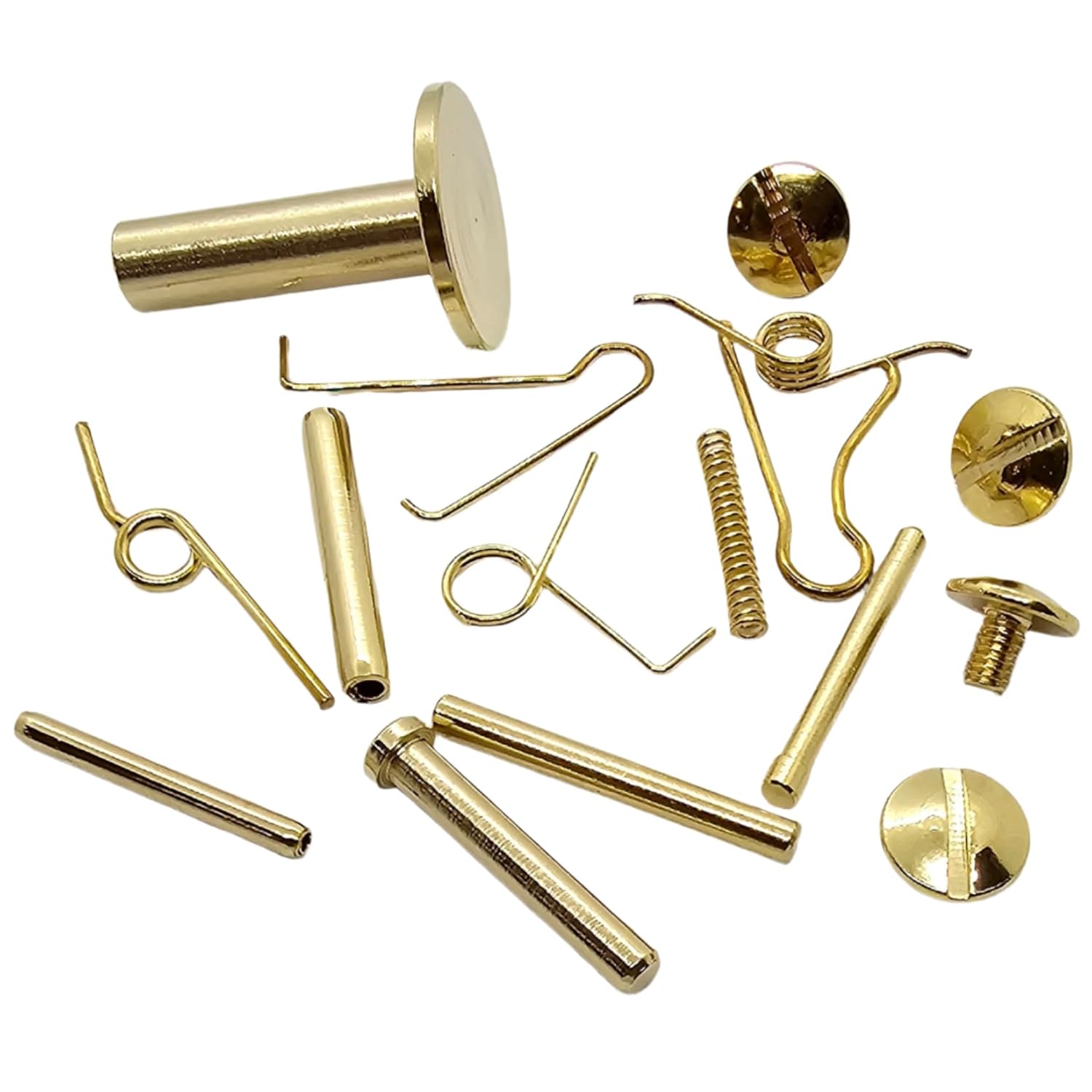 Polished Gold-Plated Grip Screws, Pins, and Springs for Beretta 92/96 Series - Compatible with 92F, 92FS, M9, and 96 Models