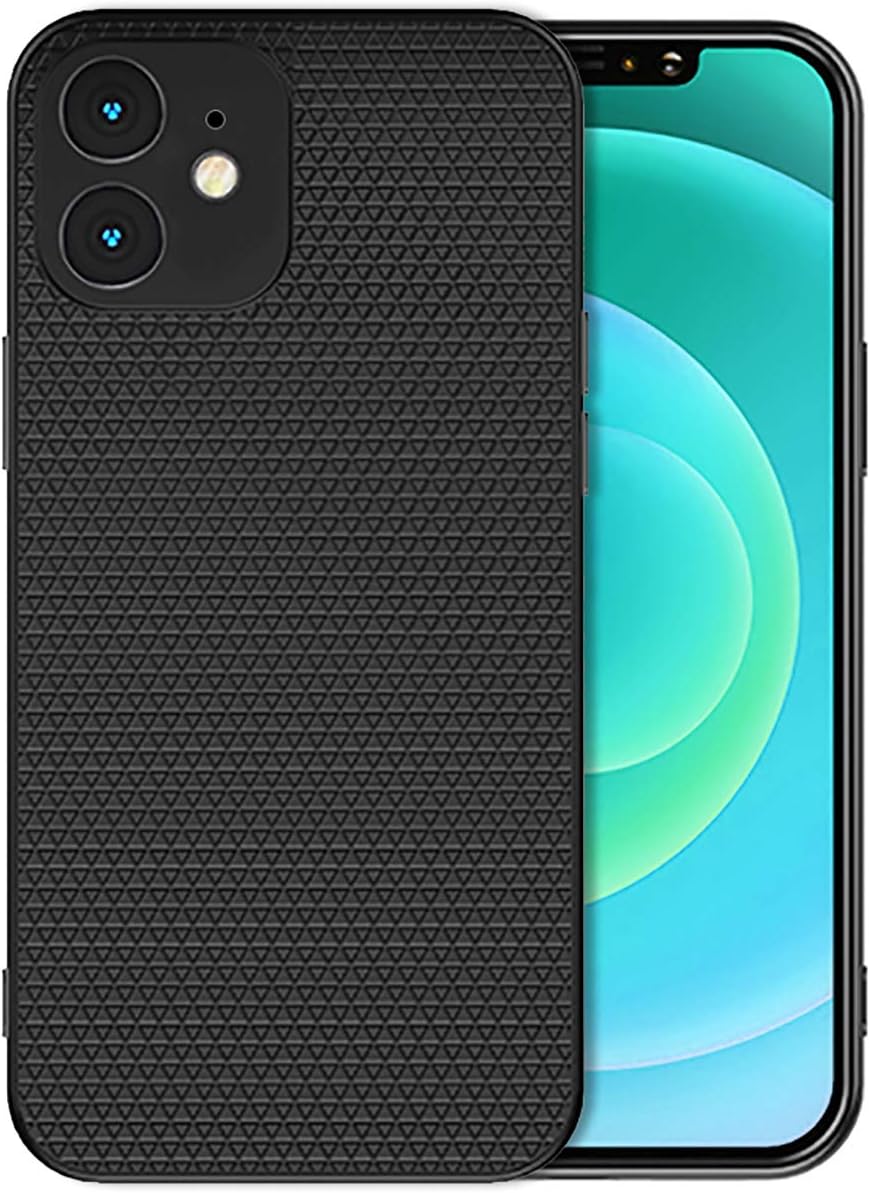 BESTY iPhone 12 Mini Case Cover Black with Well Designed Pattern [Shock Absorption and Anti-Scratch] Soft Black Case (iPhone 12 Mini)