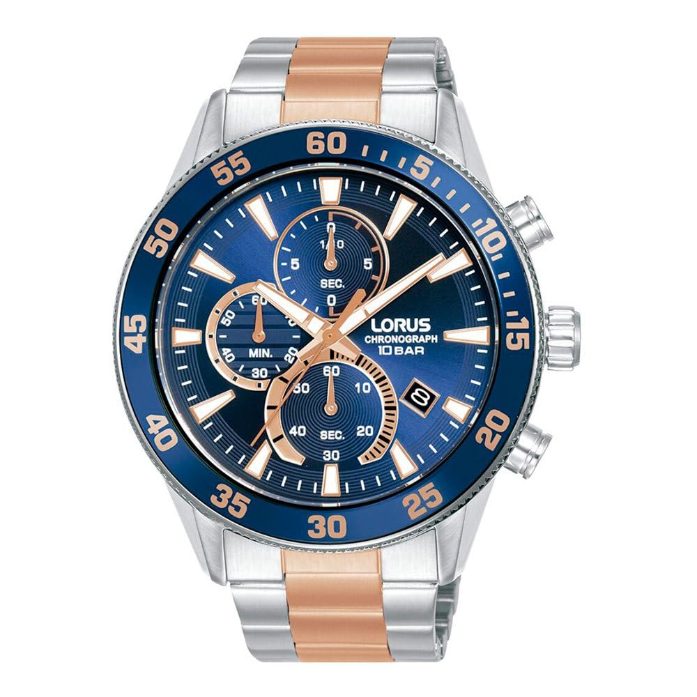 LORUS Men's Quartz Analog Watch with Stainless Steel Strap RM329JX9, Multicoloured, Bracelet