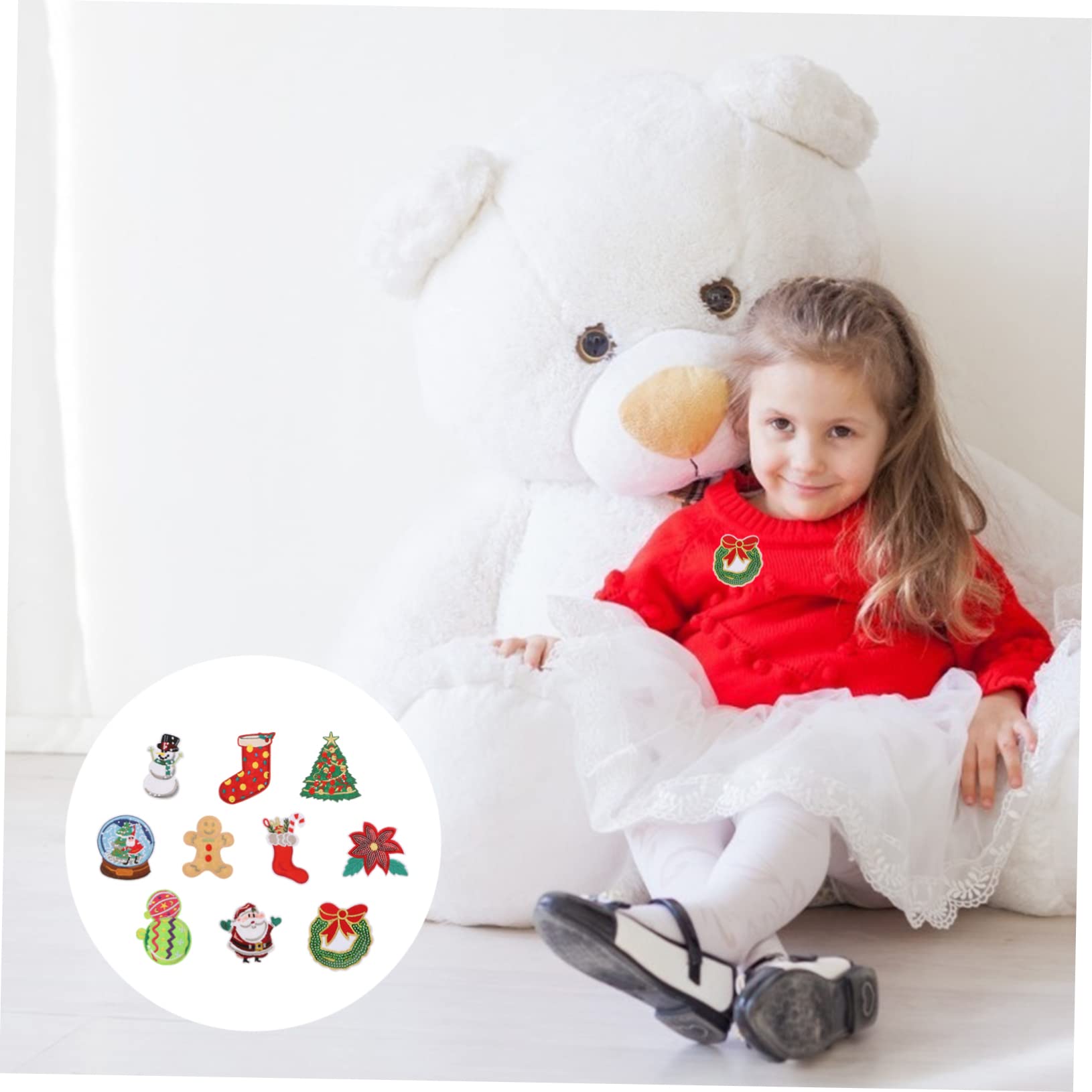 Angoily 50 Pièces de Couture de Noël Décoratifs Appliques Vêtements DIY Ornements Textiles Durables pour Personnalisation et Réparation