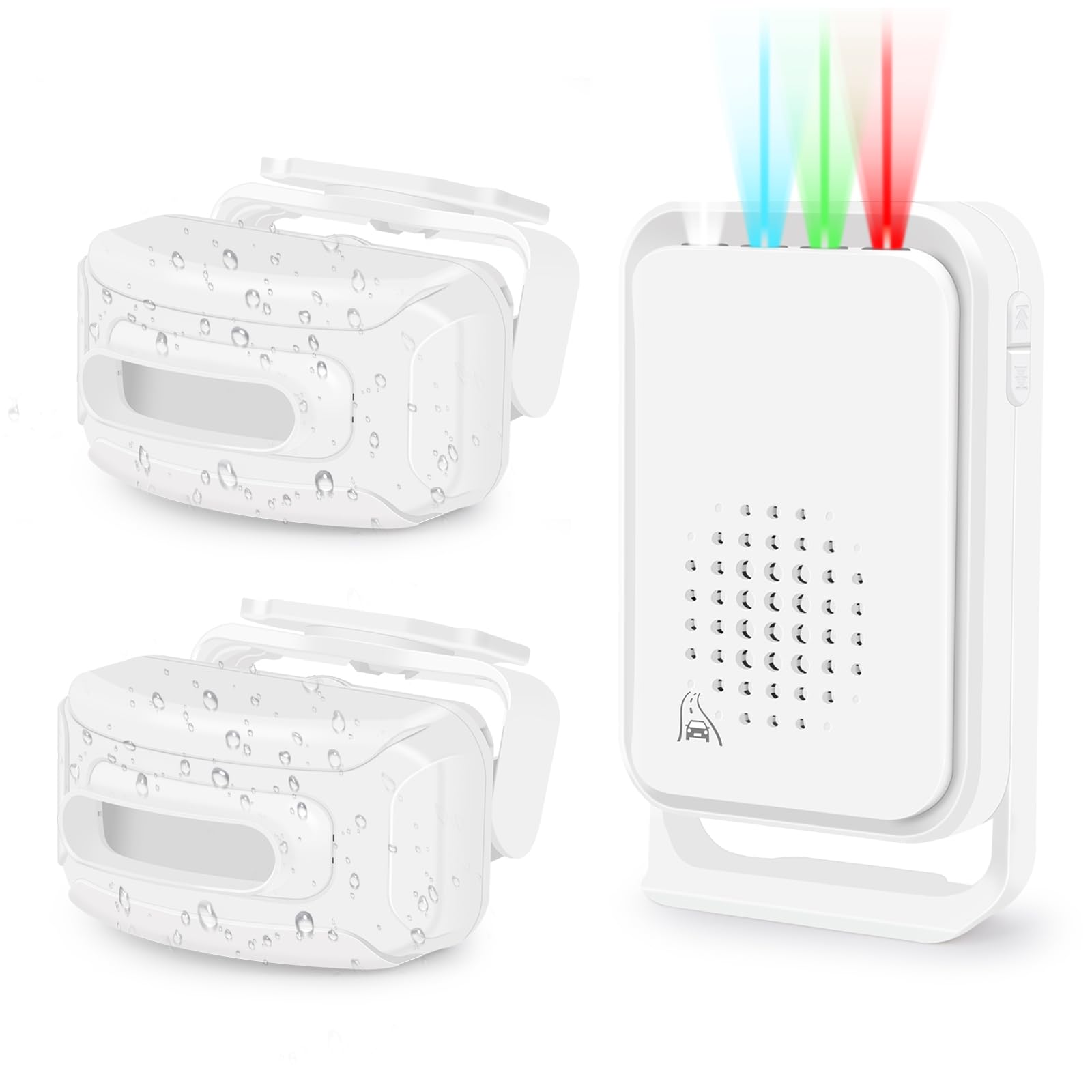 NineLeaf Outdoor Bewegungsmelder Alarm, Radar- und PIR-Einfahrtsalarm, Wasserdichter IP64 Store Drahtlose Türklingel, Pflegepersonal-Erinnerung für ältere Menschen, 2 Sender 1 Alarm