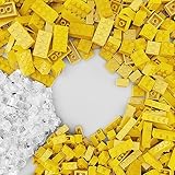 300 Pcs Classic Building Bricks, Yellow Bulk Bricks, Compatible with Lego Parts and Pieces, Creative Building Block Toys for Boys Girls Ages 3 4 5 6 7 8 9 10 Year Old(Yellow 300 Pcs)