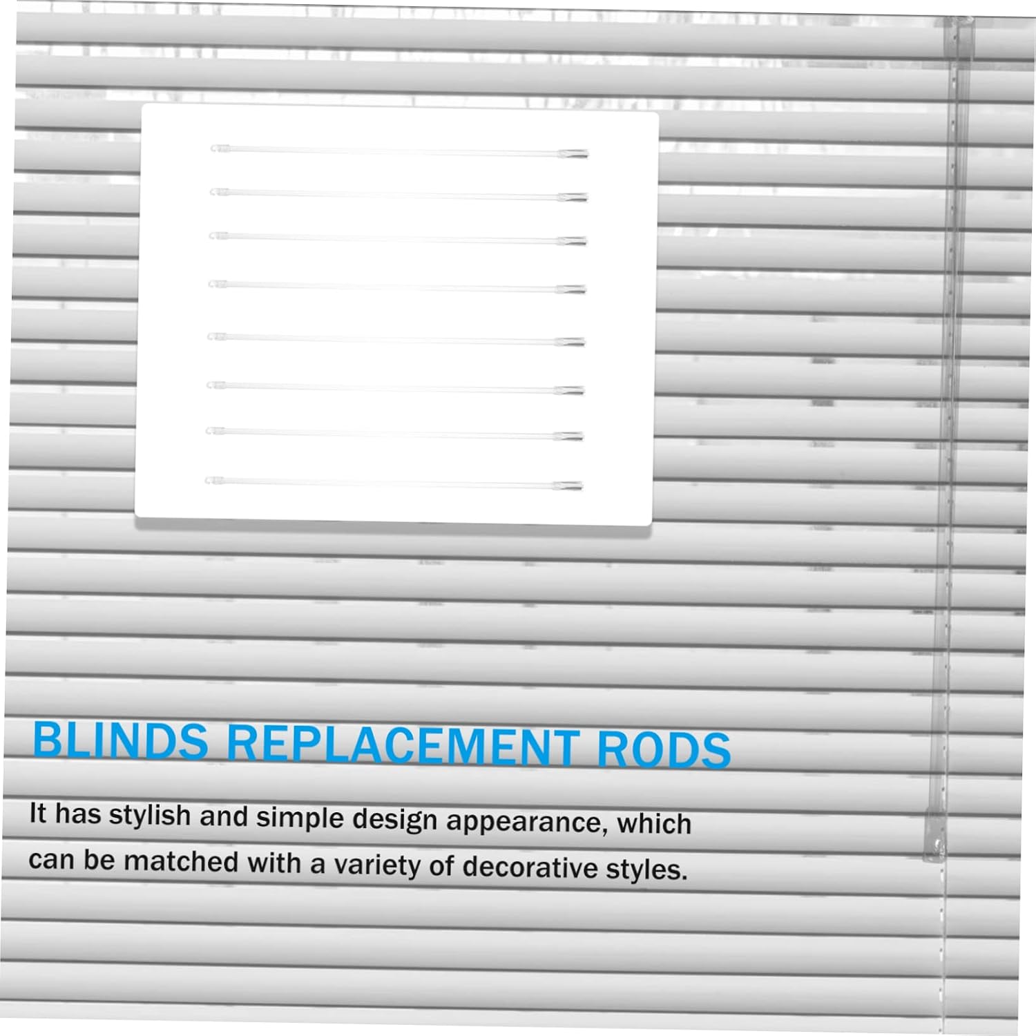 Amosfun 17-Inch Vertical Blinds Wands Set of 8 Blinds Rods with Hook for Easy Tilt Operation and Window Accessory