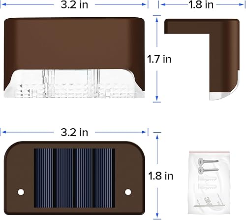 Miniatura 4 de JJX Paquete de 20 luces solares para exteriores, luces solares para valla de terraza, decoración de patio, luz de valla alimentada por energía solar