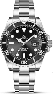 LENQIN Men's Stainless Steel Quartz Watch - 30M Waterproof, Luminous Date Analog Wristwatch for Daily Wear