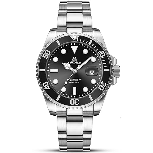 LN LENQIN Mens Watches Stainless Steel Waterproof Analog Quartz Watch