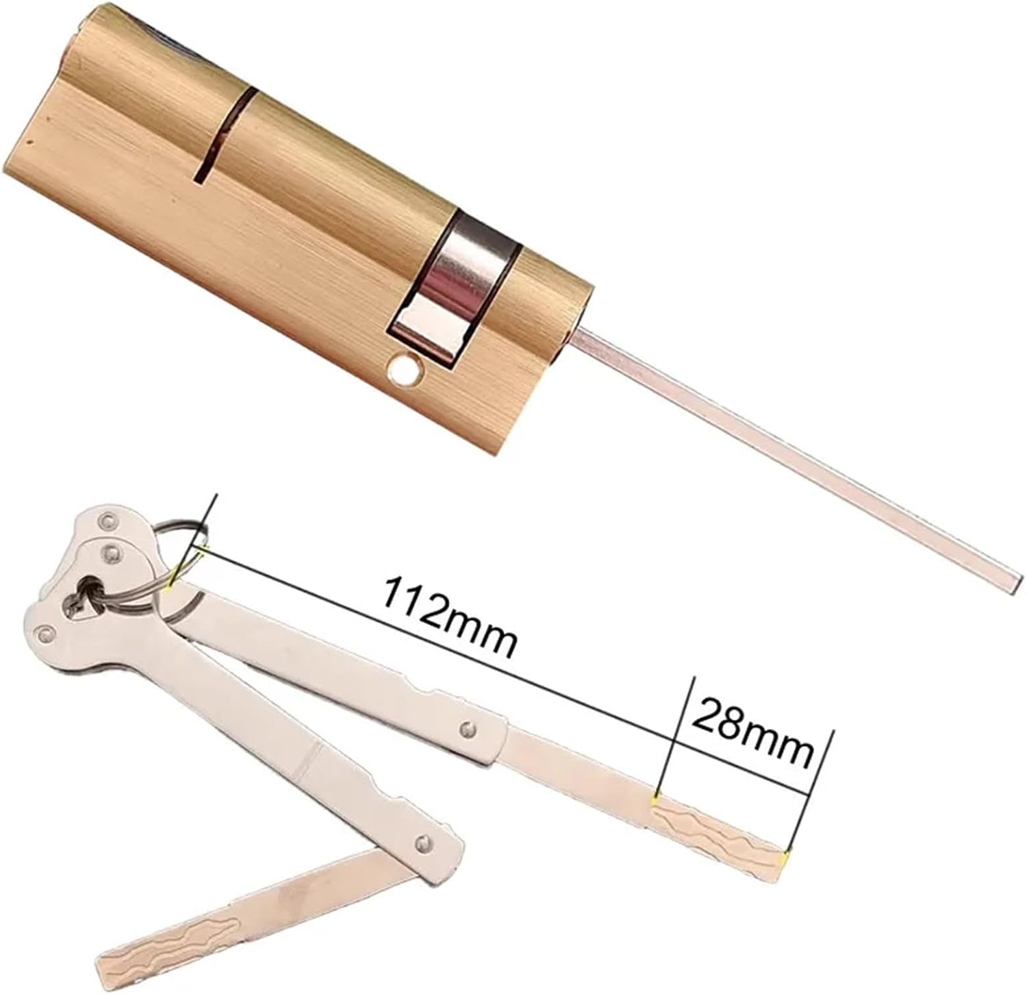 Special Lock Core Fingerprint H=32mm with 2 Keys 8x4mm Flat Rod1Pcs(25x20)