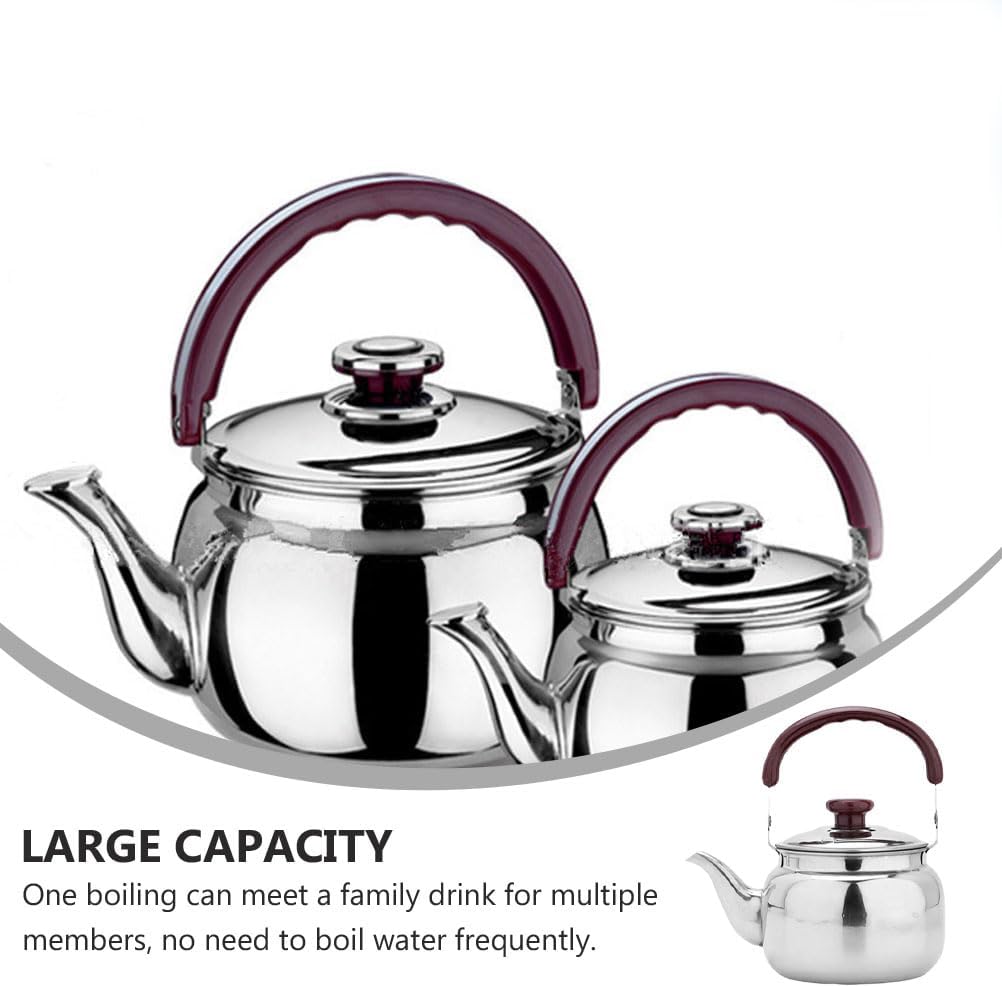 LIFKOME Whistling Water Kettle Traditional Tea Pot Stainless Steel Water Boiling Kettle 750ml Stovetop Kettle with Handle for Home Hotel