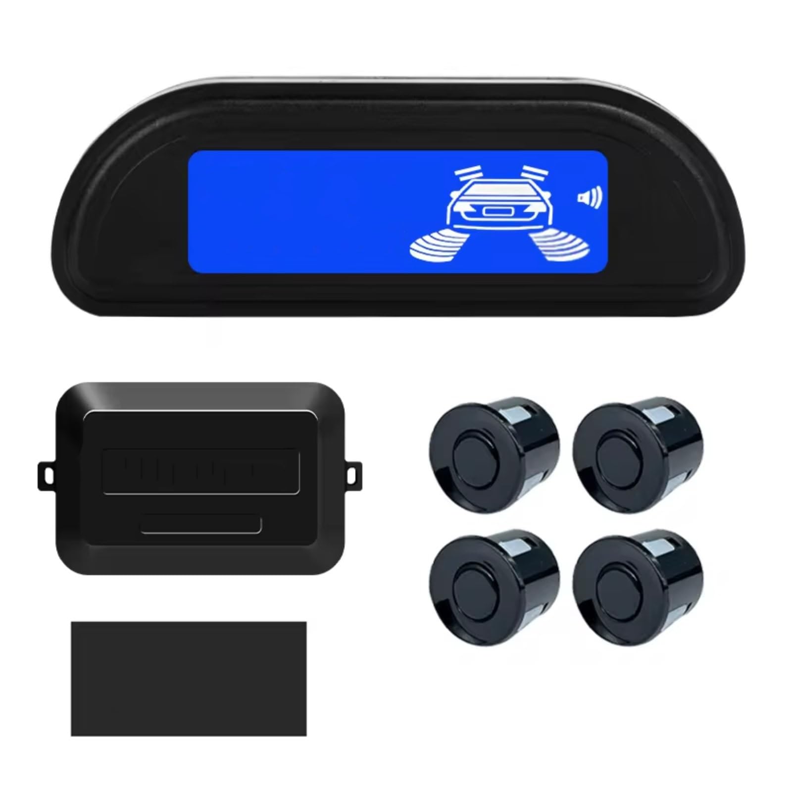 Sensore Parcheggio Kit 22mm 4 Sensori con Monitor LED Retromarcia Parktronic Automatico Rilevatore Radar Display Retroilluminato Nero