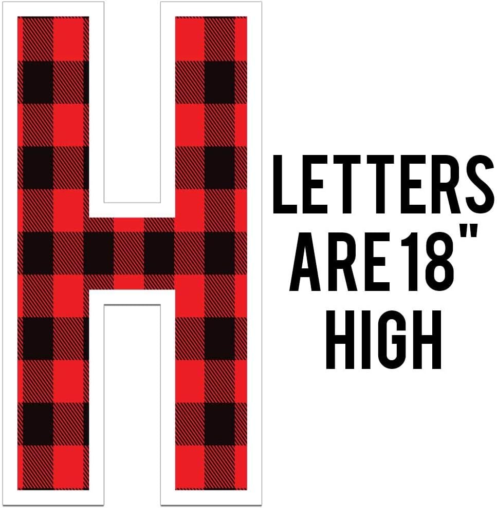 Custom Lumberjack Happy Birthday Yard Sign - Happy Birthday Letters Custom Name Buffalo Plaid includes 26 stakes + Stakes for custom cutouts