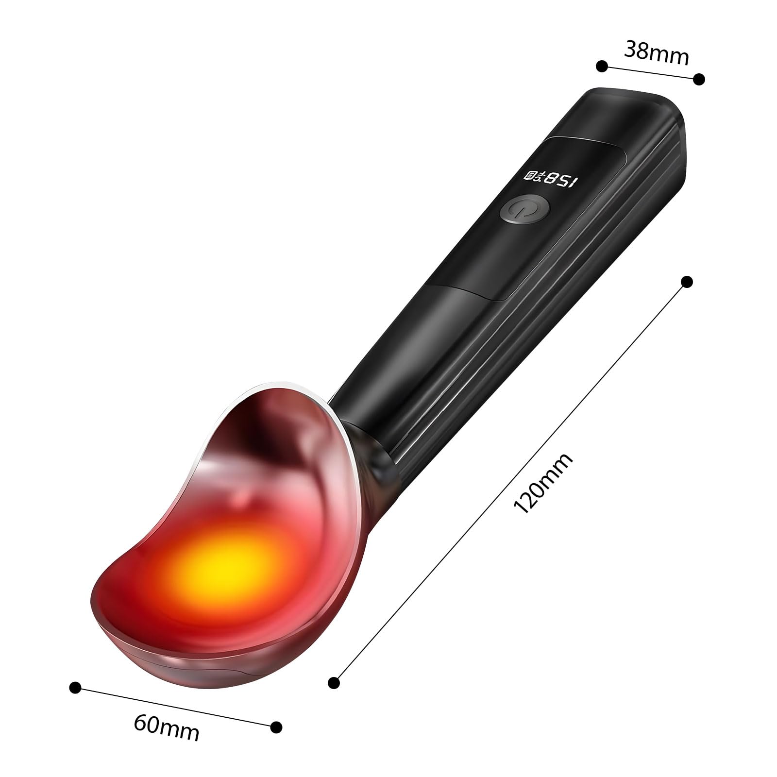 Utensile riscaldato Alimentato a Batteria per Gelato e Yogurt Freddo con capacità Lunga Durata 3200 mAh Utensile per Gelato con Display LED e Impugnatura ergonomica