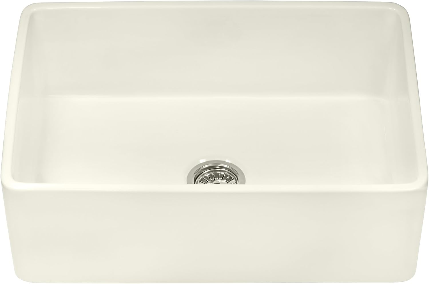 Ruvati 33 x 20 inch Fireclay Reversible Farmhouse Apron-Front Kitchen Sink Single Bowl - Biscuit - RVL2300BS