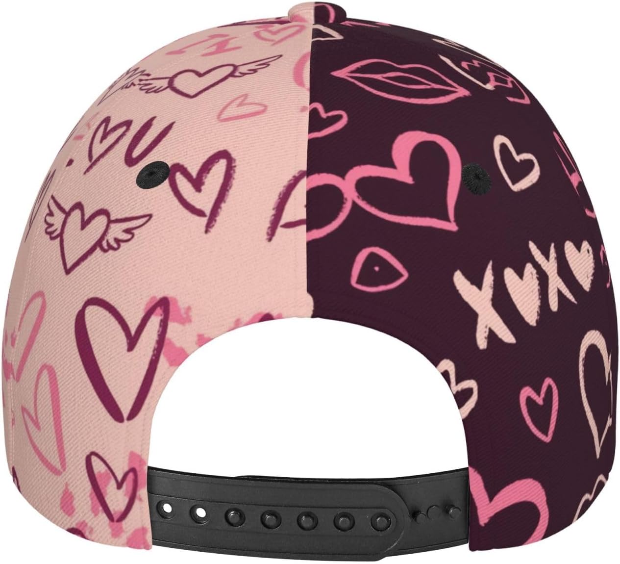 Happy Holiday Baseball Cap,Love Heart Baseball Hat,Fashion Snapback Hats Hearts Trucker Hat for Women Men