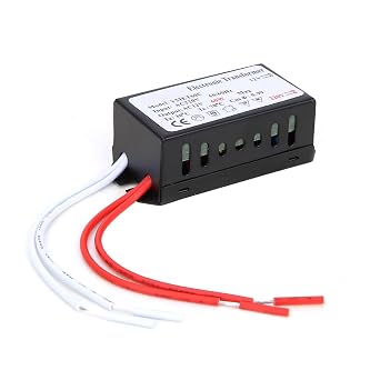 Electronic Transformer Power Supply Driver, Compact Stable 12V Output 220V Input Voltage Converter with Dimming Support for Indoor Low Voltage Lamps White 60W 1 Pack