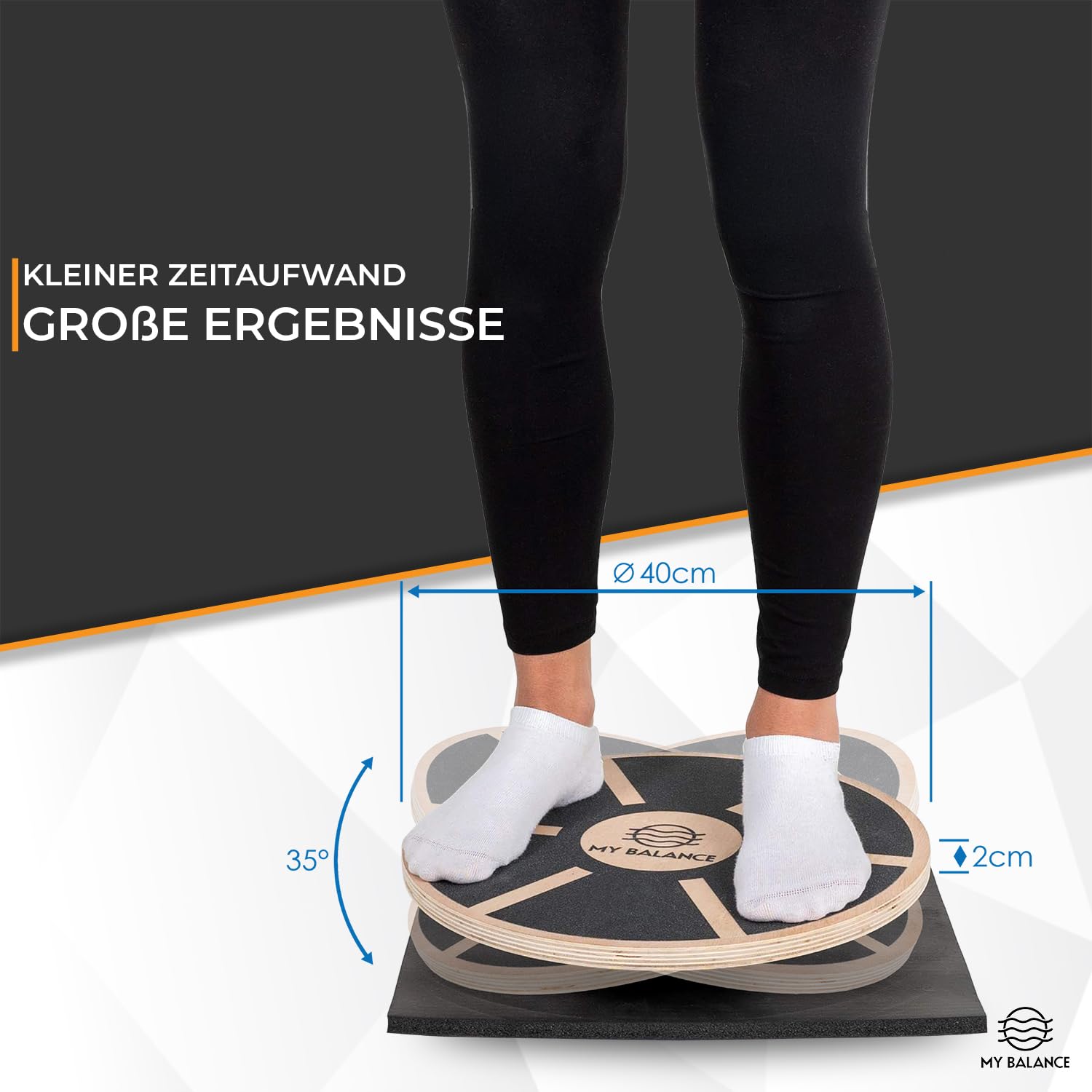 My Balance Premium Balance Board inkl. Antirutschmatte I Hochwertiges Wackelbrett mit E-Book I Stärkt deine Balance I Balance Board für bessere Fitness