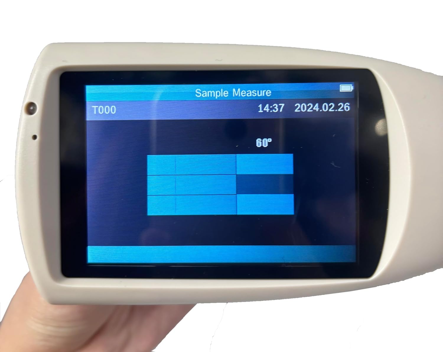 Three Angles Gloss Meter Tri-Angle Gloss Meter with Accuracy 0.1GU Large Touch Screen Operation Measuring Angle 20°/60°/85° Display 5 Sets Measurement CIE 1931 Standards