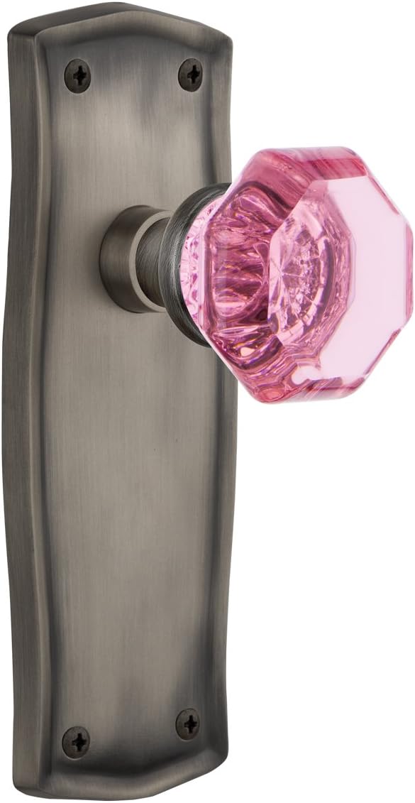 Nostalgic Warehouse 723516 Prairie Plate Double Dummy Waldorf Pink Door Knob in Oil-Rubbed Bronze