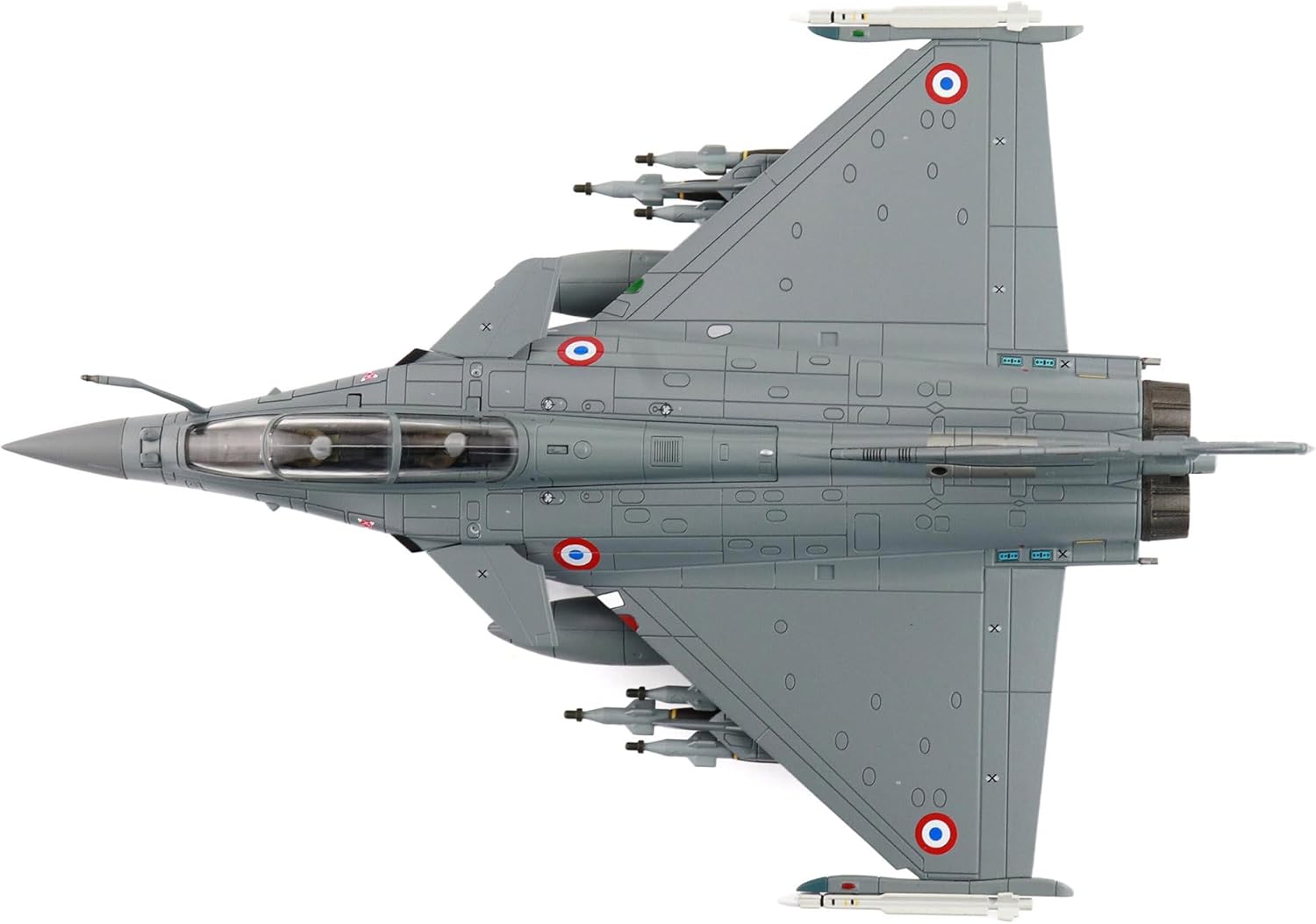 Hobby Master | 1:72 Scale Diecast Military Aircraft Replica | Rafale B Opertaion Chammal 104-10, French Air Force, Dec 2015 (with 2 x Scalp Missiles) | Model HA9611