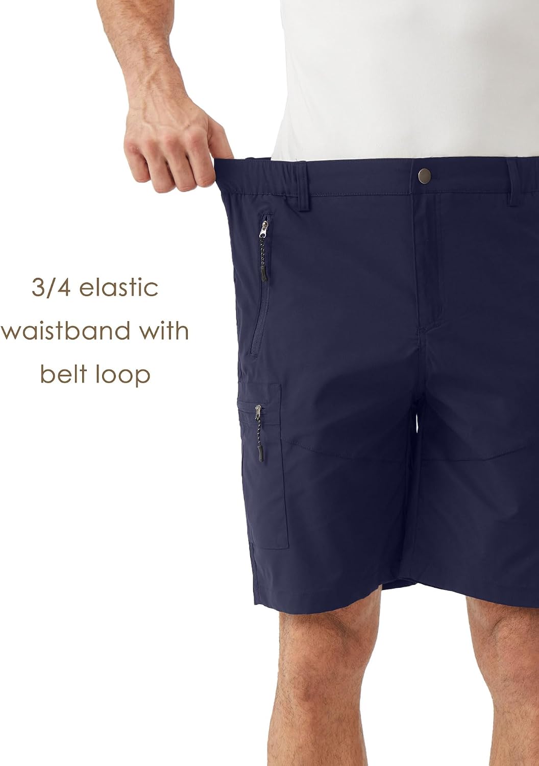 COEVALS CLUB Men's Hiking Cargo Shorts Lightweight Quick Dry Stretch Outdoor Shorts with 5 Zipper Pockets for Walking Camping